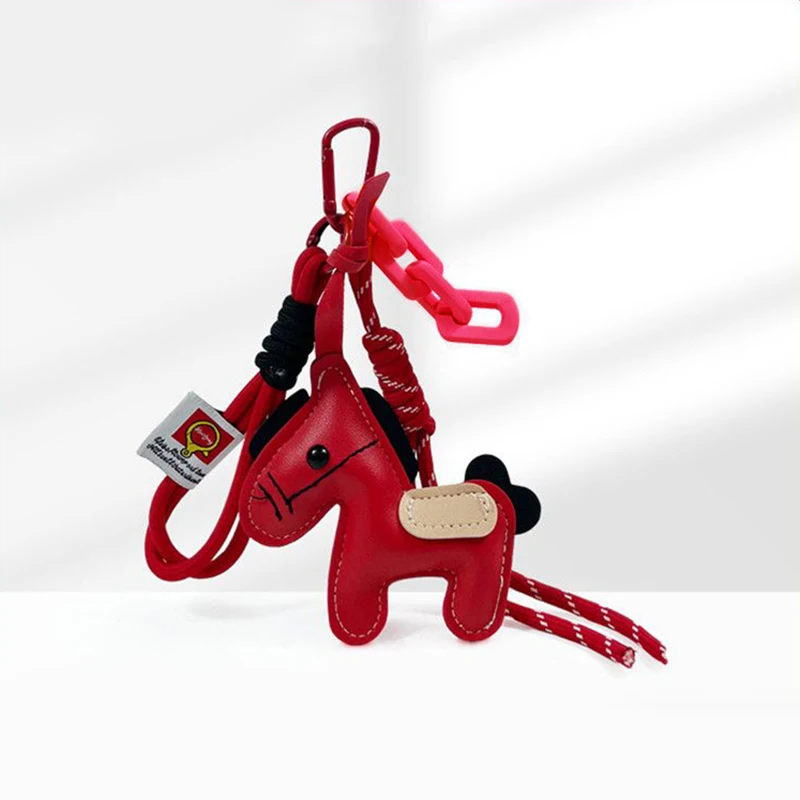 Braided Rope Keychain Leather Horse Bag Pendant Charm Fashion Bag Accessories for Handbag,Backpack Decors Car Keyring