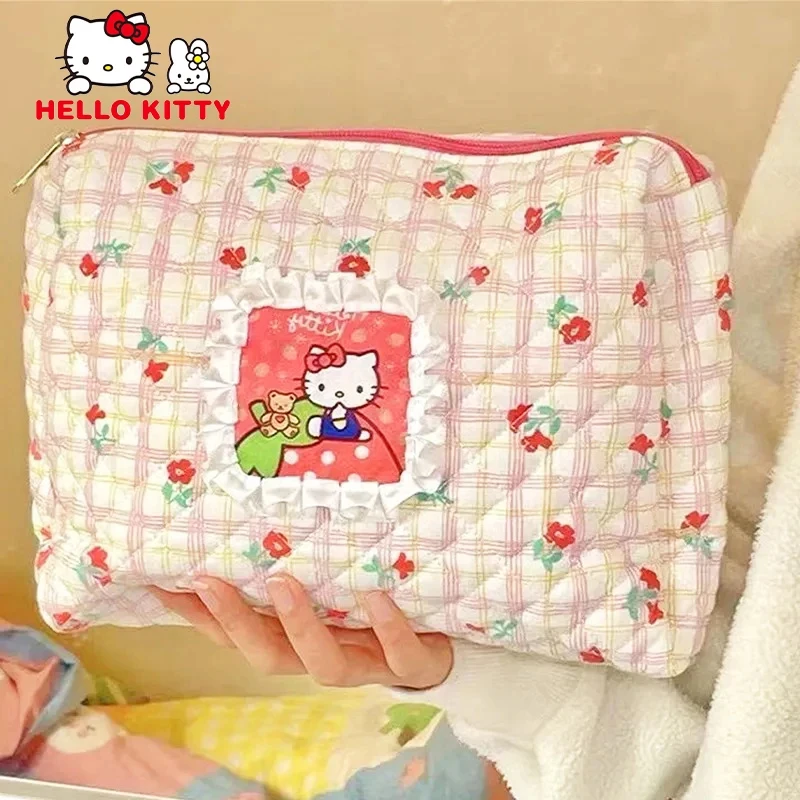 

Kawaii Hello Kitty косметичка аниме Sanrio Мультфильм Путешествия Портативная косметичка большой емкости хранение туалетных принадлежностей игрушки девушки подарок