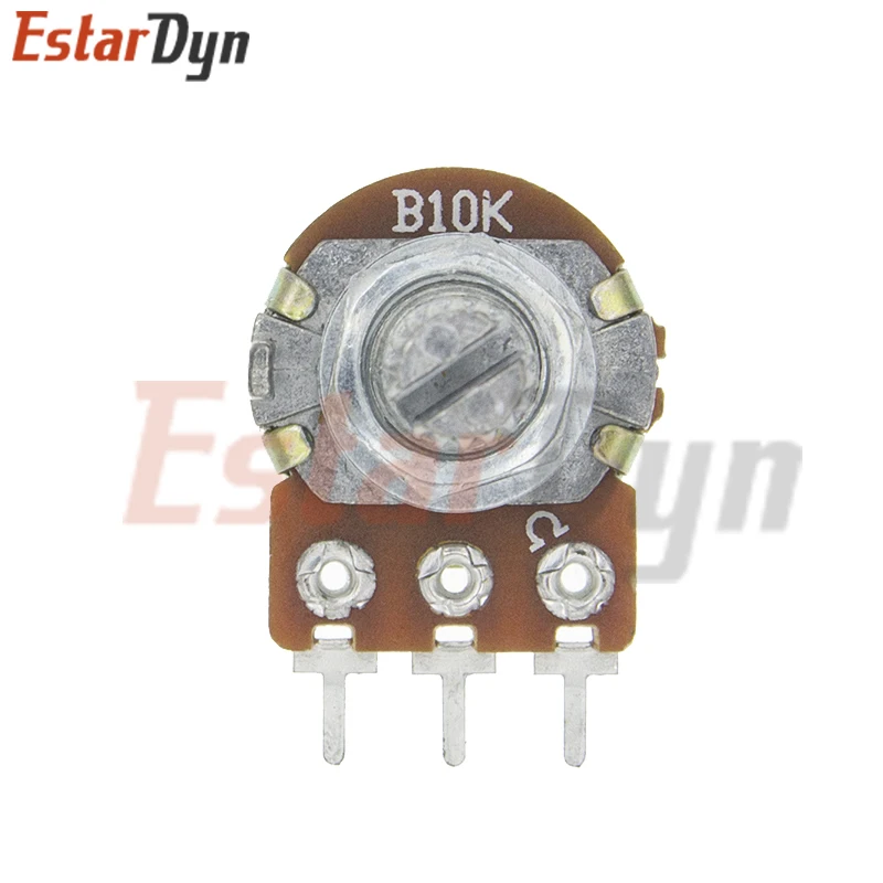 Linear Potentiometer WH148 Linear Potentiometer 15mm Shaft With Nuts And Washers 3pin WH148 B1K B2K B5K B10K B20K B50K B100K with Random Color Cap