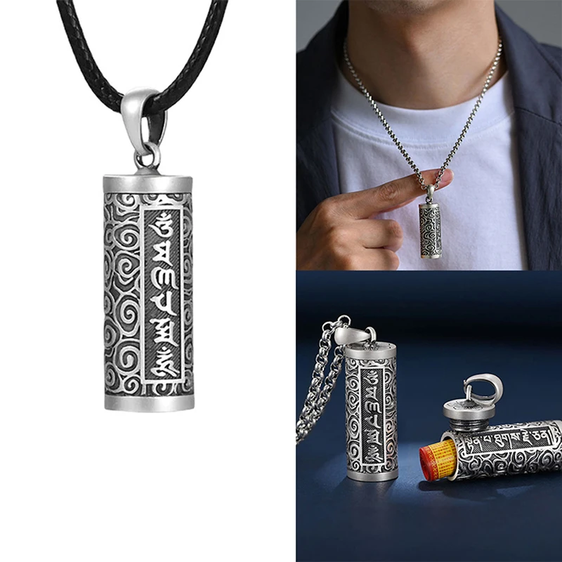 

1PC Copper Plating Silver Pill Case Holder Pill Box Waterproof Cylinder Urn Pendant Memorial Necklace Jewelry