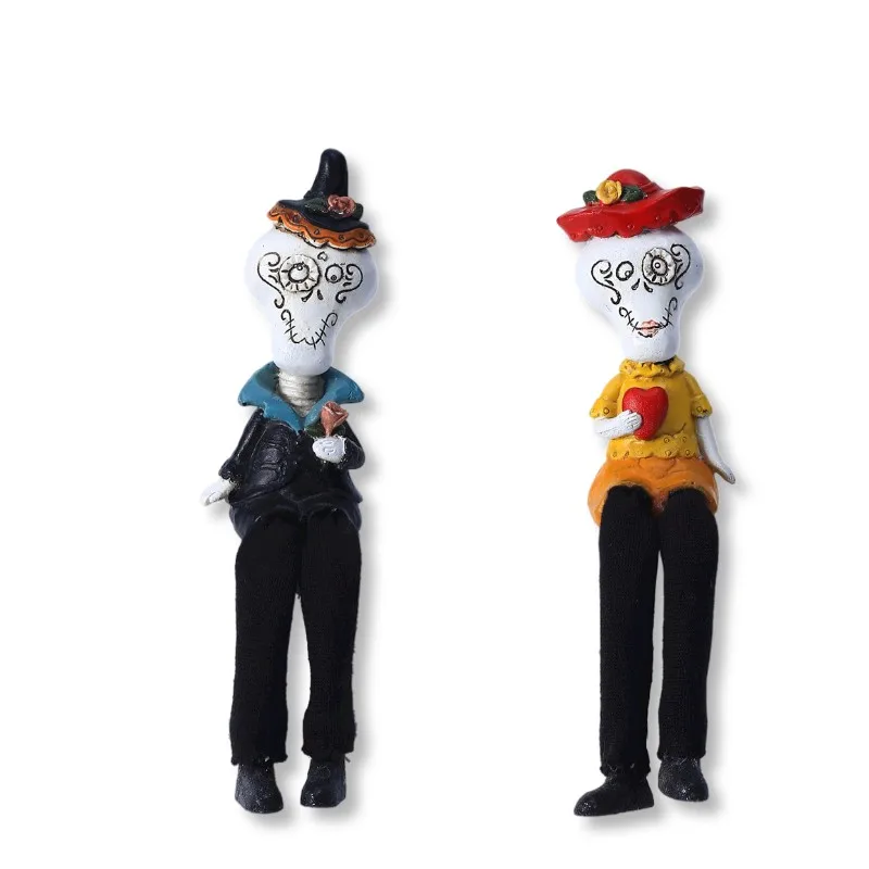 

Brand New Sling Ghost Couple Ornament Personalized Ghost Head Doll Desktop Decoration Halloween Gift Home Living Room Decor