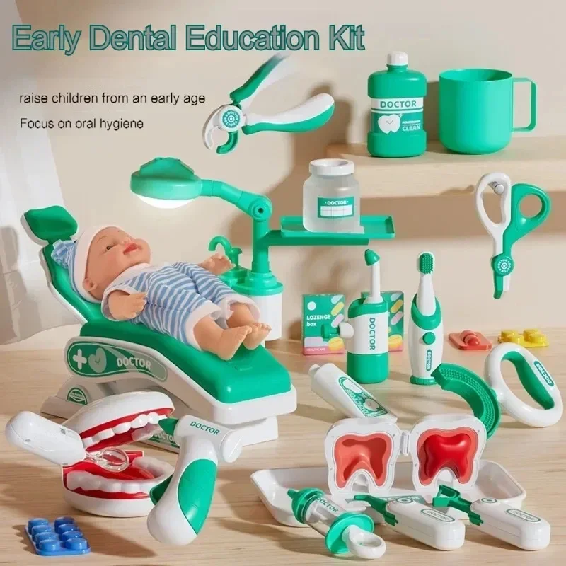 Role Playing Doctor Toy Set Simulation Medical  Dentist  Children Scene Game Nurse Tools Medical Institution Toy Gifts 2