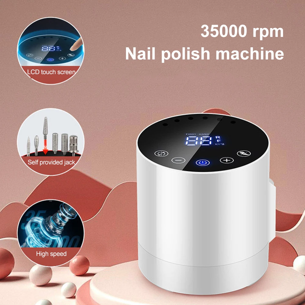 

New 35000RPM Speed Nail Drill Machine Nail Polishing Machine Low Noise Nail Polisher Nail Remover Electric Nail Grinder