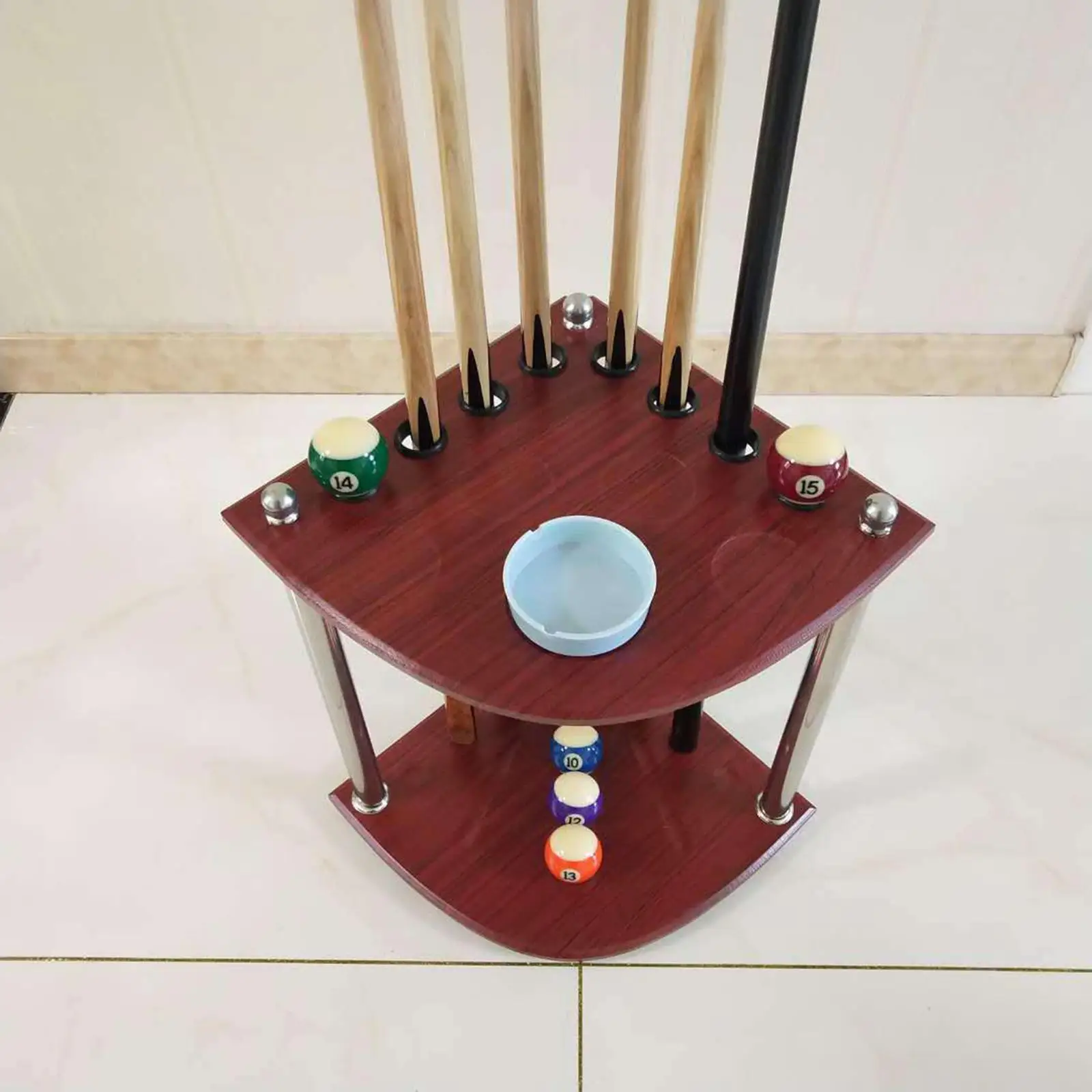 Billiard Pool Rack Corner Holder Floor Stand Rod Organizer 8 Hole Storage Holder for Players Pool Bars Clubs Sports