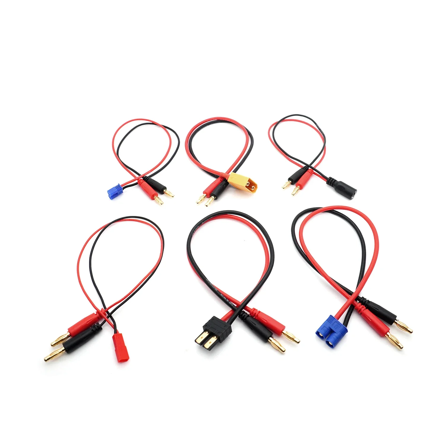 YSIDO – câble de charge en silicone JST/XT60/XT30/Tamiya/T/EC3/DC5.5, 30CM, avec prise banane de 4.0mm, pour batterie Lipo B6, modèle de voiture RC – Image 2