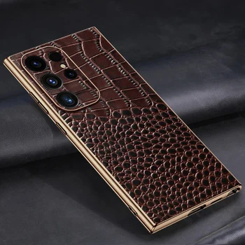 Genuine Leather Phone Case for Samsung Galaxy S 25 24 S24 S23 S25 Ultra S25ULtra S24ULtra S25 Plus Luxury Full Protection Cover 1