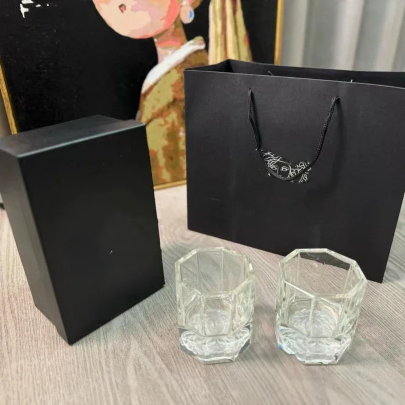 Black Gift Box Exquisite Crystal Cup Whiskey Cups Couple Home Glass Water Cup Gift Elegant and Generous Beer Water Bottle