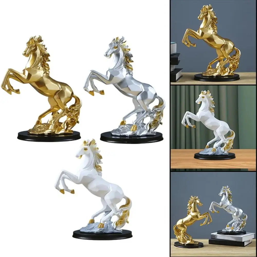 Miniatures Figurine Art Horse Ornament Handicraft Creative Horse Statue Minimalist Modern Animal Sculpture Living Room
