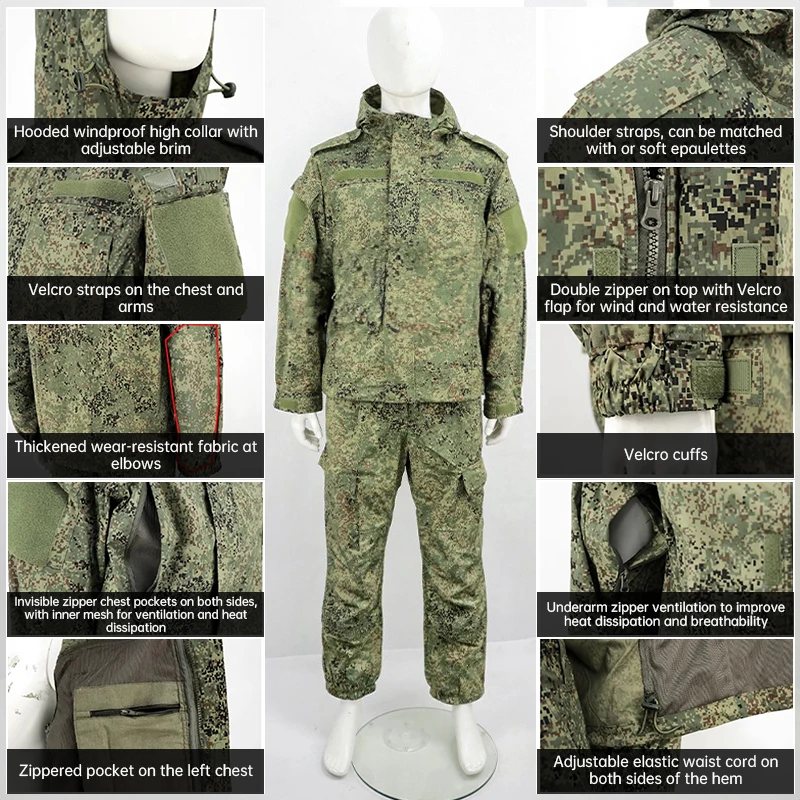 Cold War Tactical Russian Vkbo lv5 EMR Digital Combat Suit Set Outdoor Concealed Hunting Equipment