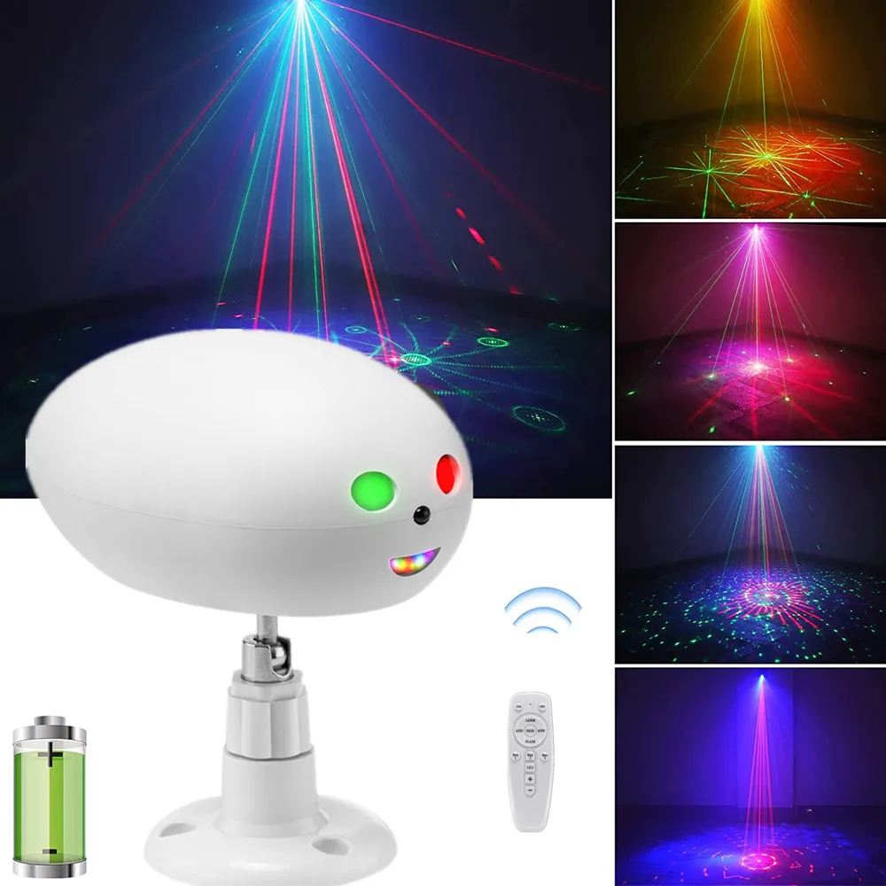 

RGB мини-проектор для диджея, лазерный проектор, USB Перезаряжаемый светодиодный звуковой стробоскоп, сценический эффект, освещение для свадьбы, Рождества, фестиваля