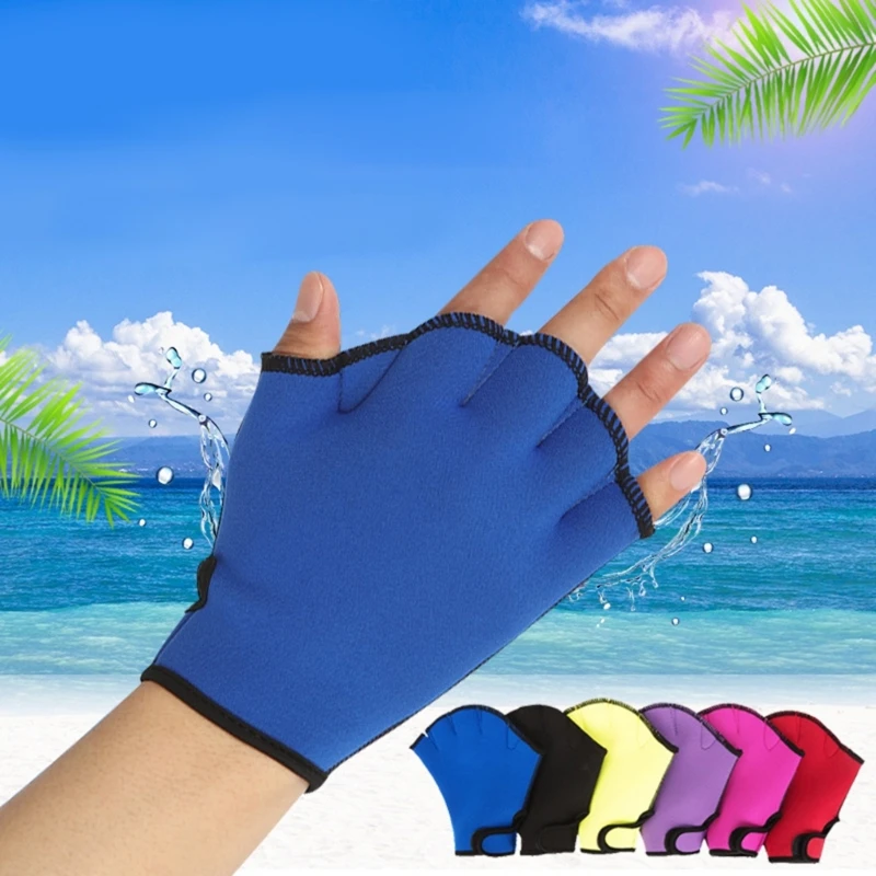 2PcsbedSwimGlovesAquaticGloveWaterproofSwimmingTraining