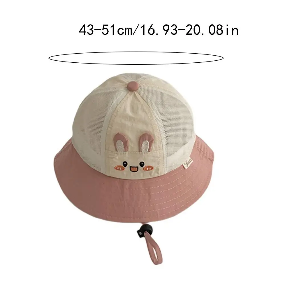 Cute Breathable Kids Sun Hat Quick-dry Mesh Cartoon Bucket Cap Rabbit Summer Children Fisherman Hat Travel