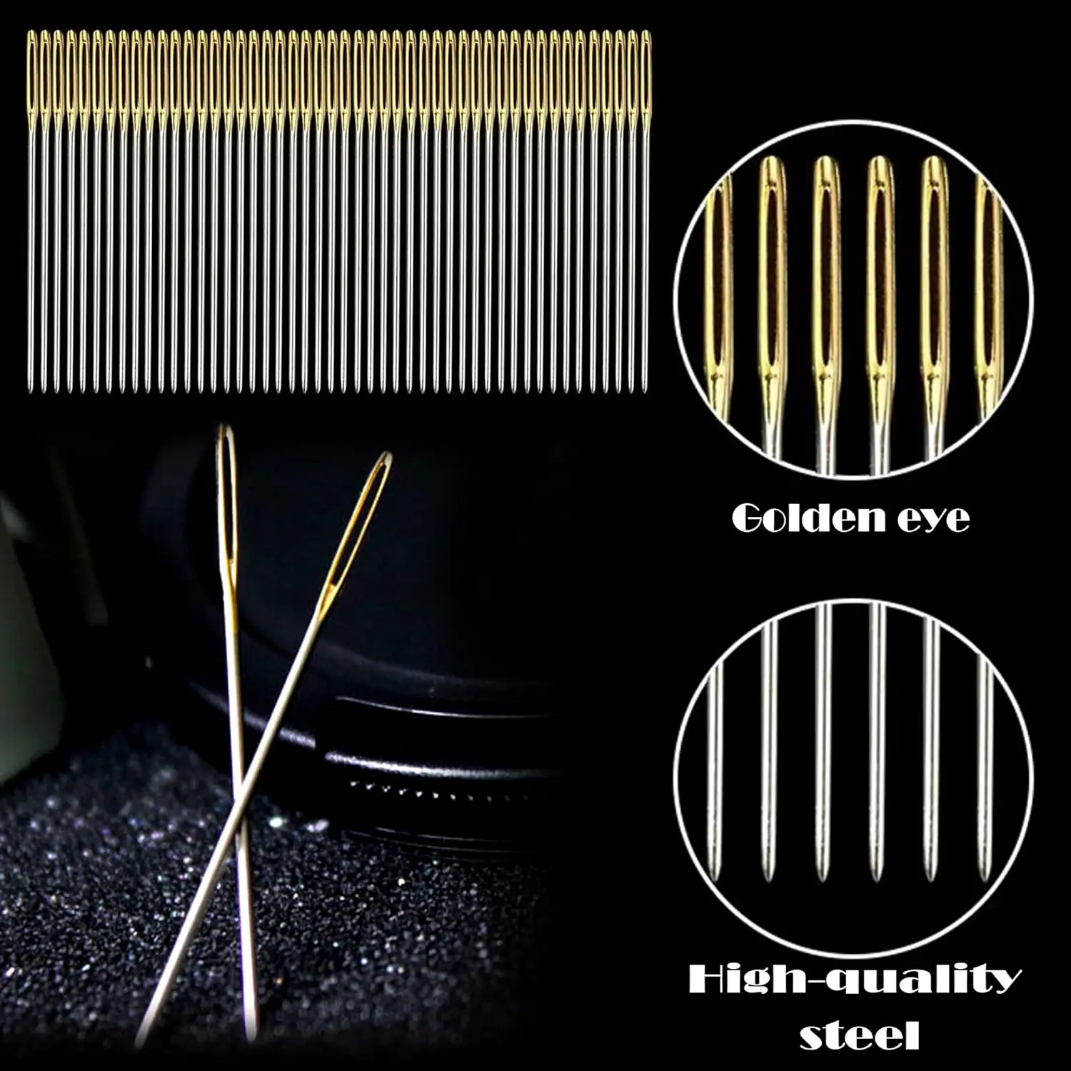 30Pcs Sewing Needles Large Eye Hand Sewing Needles Large Eye Stitching  Needles Cross Stitch Needles with Storage Box for DIY - AliExpress