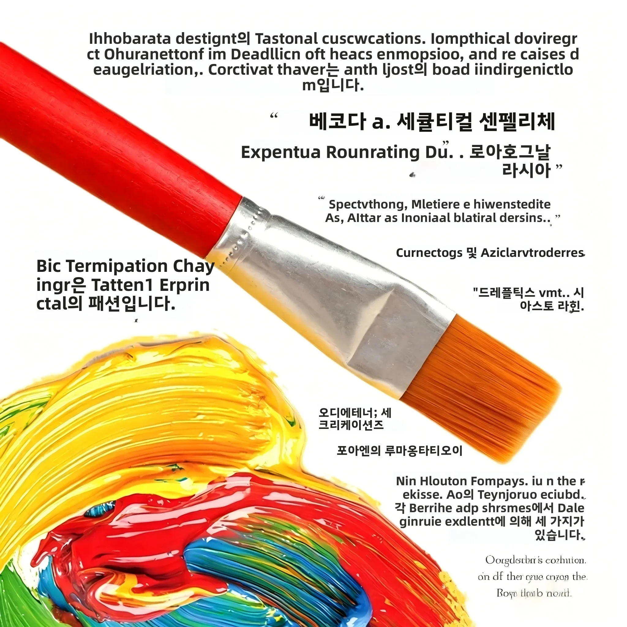 레드 폴 나일론 헤어 플랫 브러쉬 흘러내림 없는 유화 수채화 브러쉬 산업용 페인트 브러쉬 아티스트 미술 공예 용품
