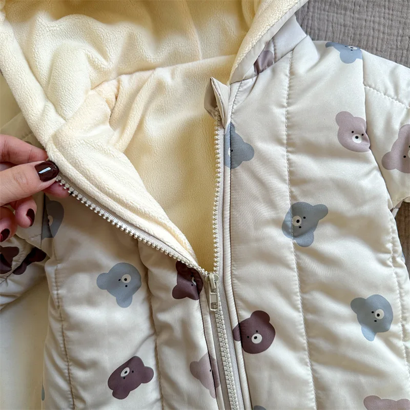 Warm Fur Lined Baby Jumpsuits for Winter