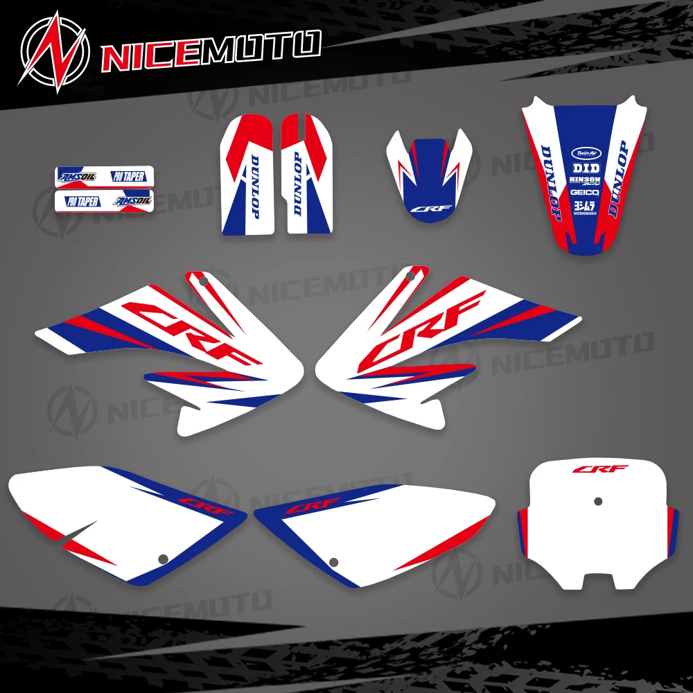 NICEMOTO Motorcycle Background Graphic Sticker Decals Kit For Honda CRF70 CRF 70 2004-2010 2009 2008 2007 2006 2005 for audi a8 s8 2006 2007 2008 2009 2010 4e0 998 281b 4e0998281 4e0998281b 4e0 998 281 32333552 car brake caliper servo motor