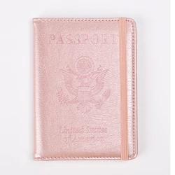 RFID - Blocking Leather Passport Holder: Secure & Stylish Travel Wallet (Rose Gold)