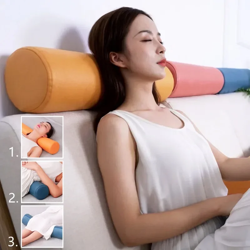 1PC Living Room Headrest Office Waist Cushion Comfort Solid Color Sofa Cylinder Pillow Round Pillow Waist Pillows Leg Pillows 베개 3