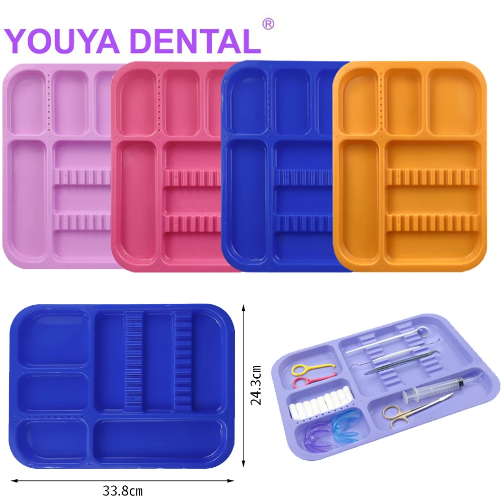 1PcPlasticDentalTraysAutoclavableDividedDentalInstrumentPan