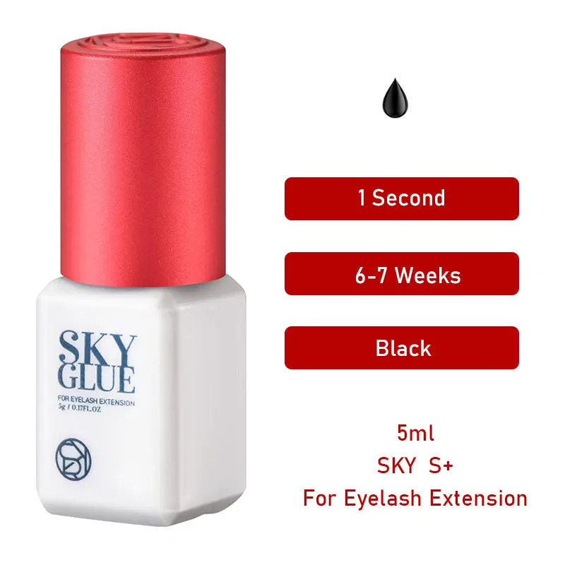 10 Bottles SKY Glue For Eyelash Extension Korea 5ml Black Red Blue Cap Beauty Health Lava Lash Shop Makeup Tools Adhesive