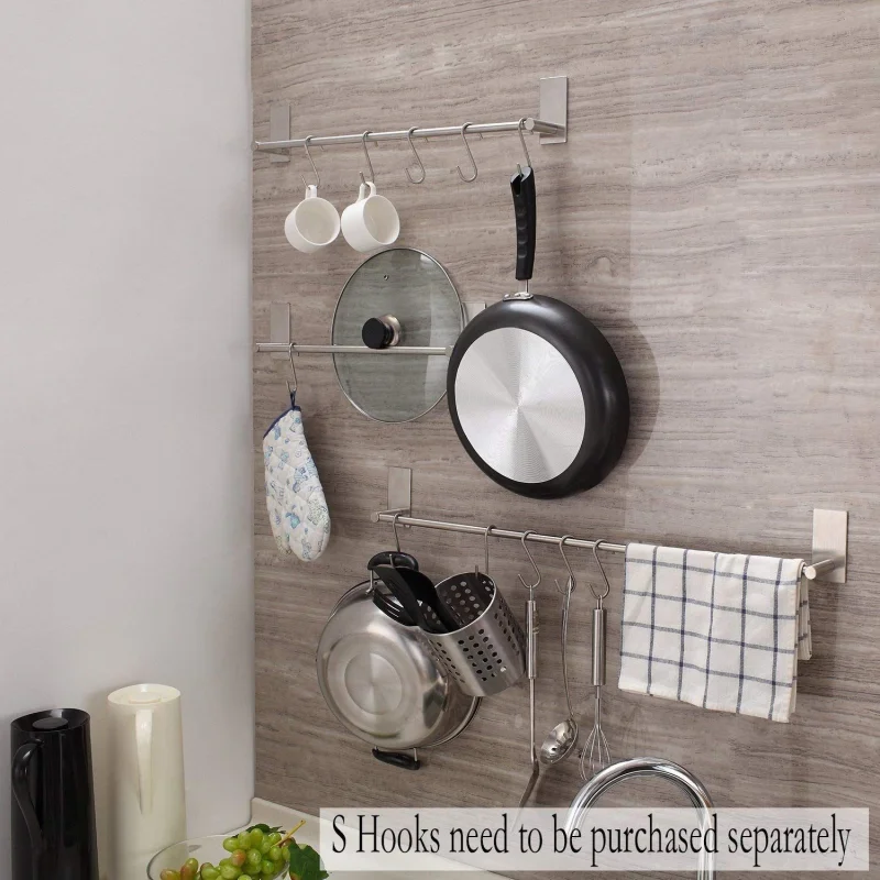 Towel Rack 30/40/50Cm Bathroom Towel Rack 304 Stainless Steel Polished Kitchen Self-Adhesive Bathroom Accessories
