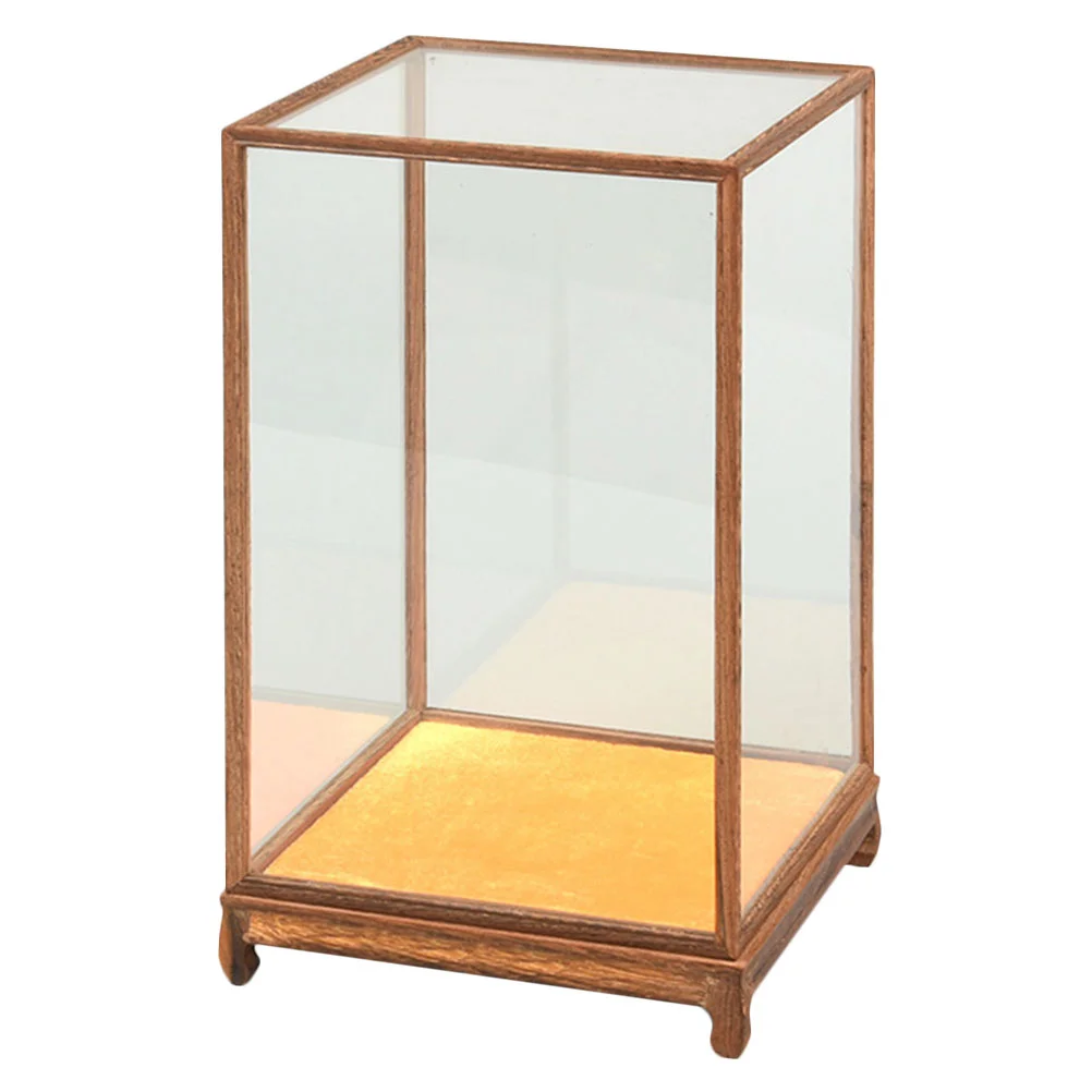 

Glass Clear Display Case Collectibles Showcase Display Box Cube Stand Protection Countertop Table Action Figures Rock