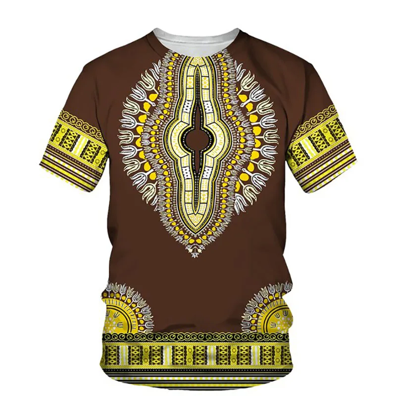 African Print Short Sleeve T Shirt
