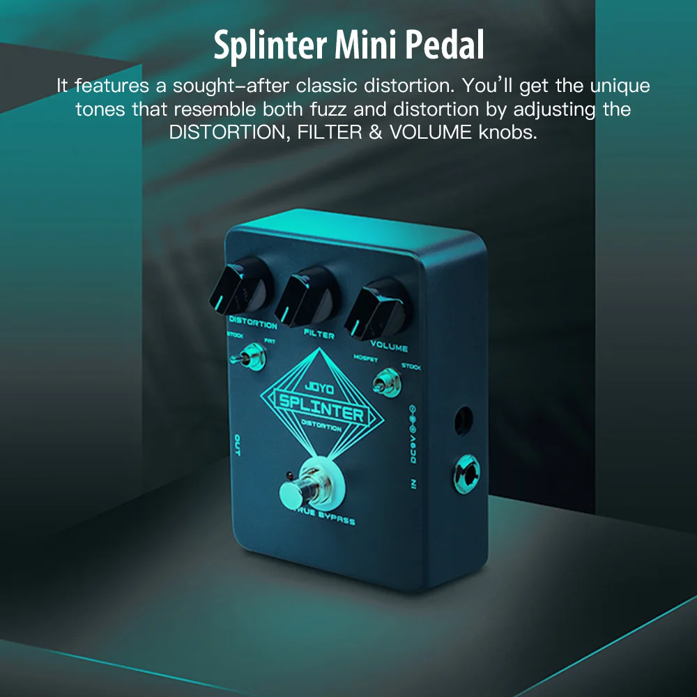 JF-21 SPLINTER Distortion Guitar Pedal Warm and Dynamic Fuzz Distortion Effects