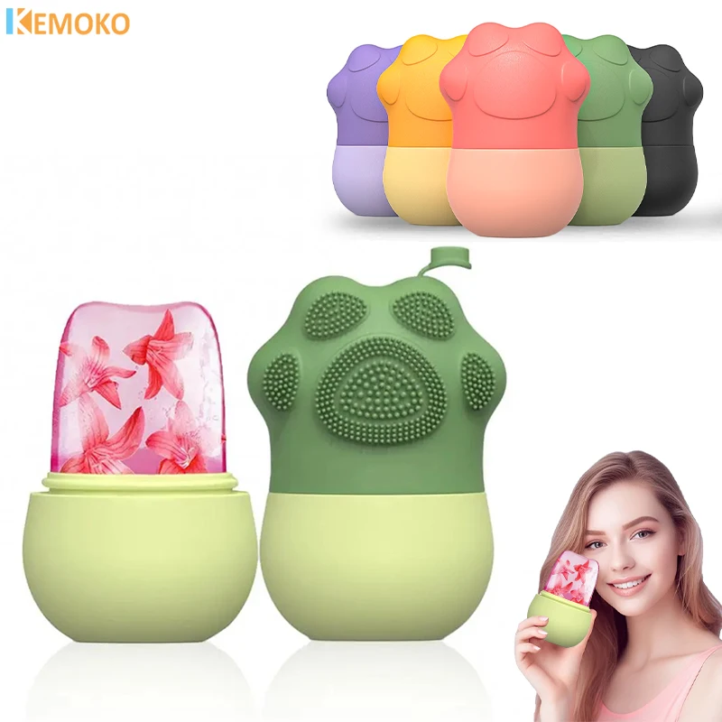 Ice Facial Roller Lifting Contouring Tools Vassoi Per Cubetti Di Ghiaccio Palla Di Glassa Idratante Lavabile Forno Silicone Massaggiatore Per Il Viso 