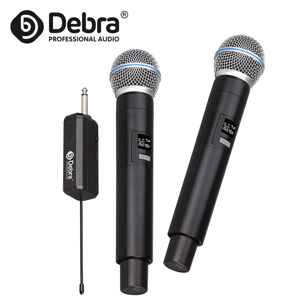 

Debra VP-02 VHF Wireless Handheld Microphone 2Channel 60m for Karaoke Singing Church Party