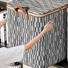 180L Storage Clothes Bins with Fabric Houndstooth Lids Container Organizers Saving Space Bags Quilt Wardrobe Bag Closet Handle 3