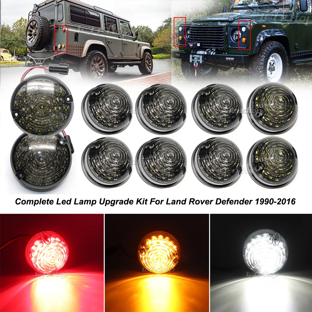 

10Pcs/8pcs Car Front Rear Signal Indicator Lamp Stop Fog Reversing Light For Land Rover Defender 90 110 1983-1990