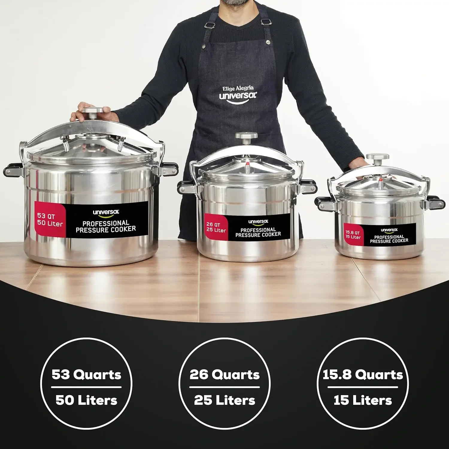 Extra Large 53 Quart / 50 Liter Professional Pressure Cooker, Heavy-Duty Aluminum Construction with Multiple Safety Systems 6