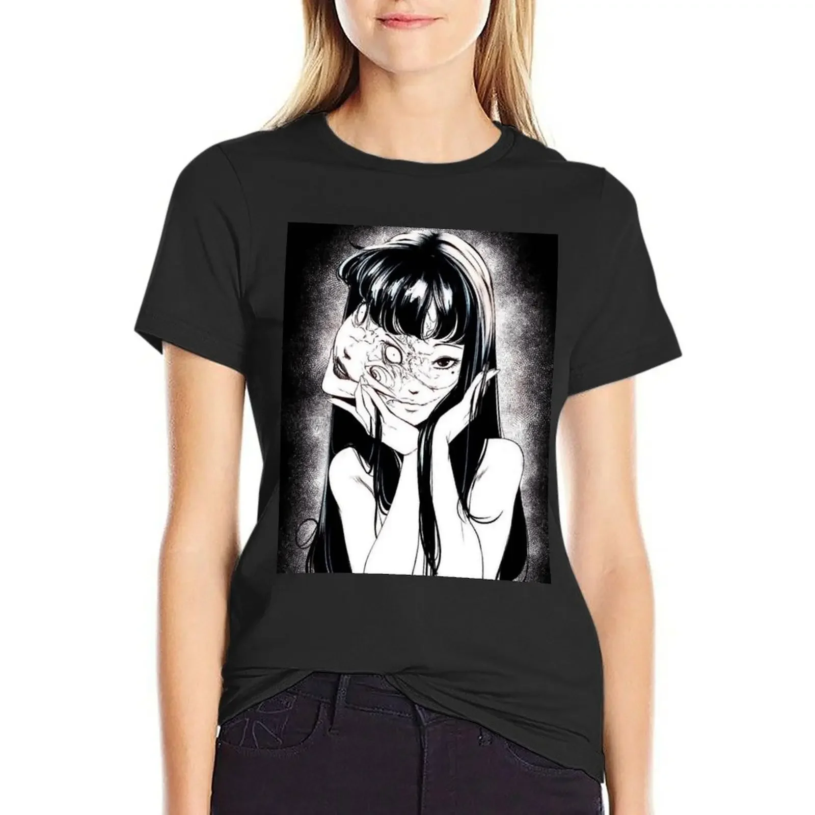 

T0MIE T-shirt anime clothes vintage clothes funny white t shirts for Women