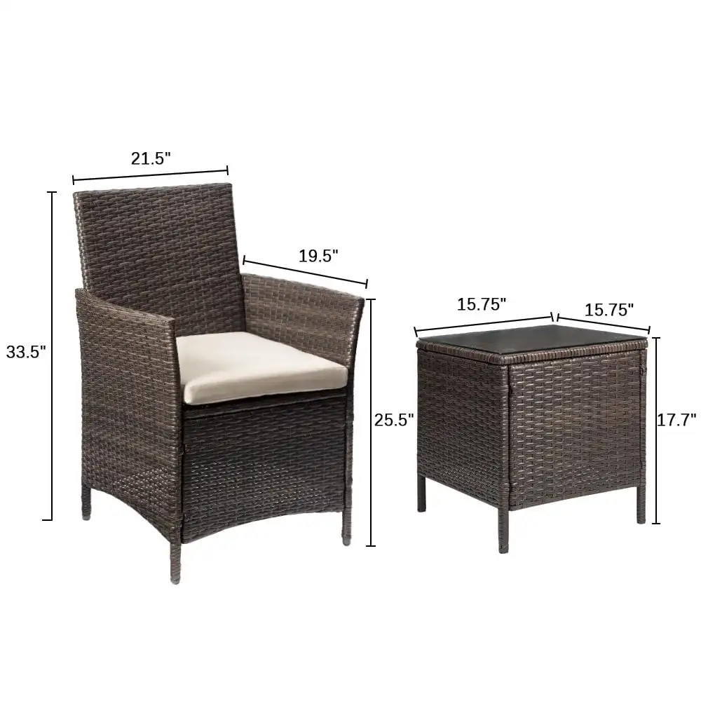3 Pieces Outdoor Patio Furniture 4