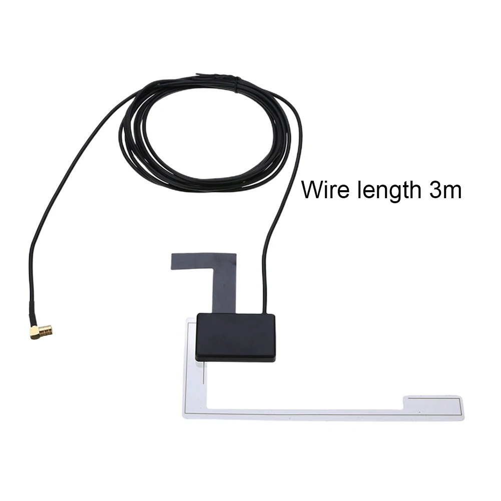 Active DAB Aerial with SMB Adapter Digital Radio Antenna Hidden Adhesive Window Roof Windshield Antenna for Vehicle Truck SUV