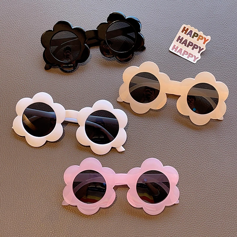 Children Fashion Sunglasses UV400 Girls Boys Round Square Sun Flowers Sunglasses Kids Sun Glasses