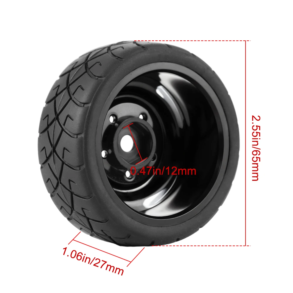 1/10 Scale On-Road RC Car Wheels & Tires Set – Fits Tamiya, HPI, HSP, Traxxas 4-Tec 2.0 Models