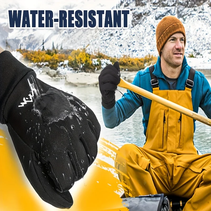 RIGWARL Winter Men Gloves Cycling Gloves Touch Screen Windproof Sports Gloves Warm Thermal Fleece Running Ski Cycling Gloves 4