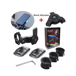 Universal 360° Rotatable Bicycle and Motorcycle Phone Holder (Black shock absorber)