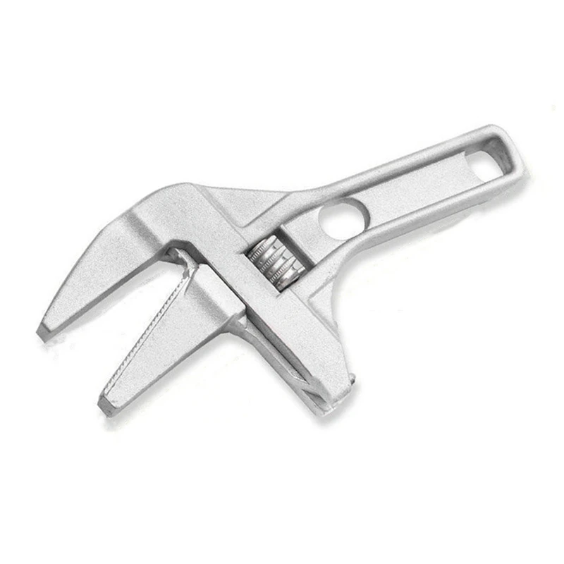 

The Multifunctional Short Handle Wrench With Teeth For Bathroom Wrench Is Used To Install The Air Conditioner Sewer Pipe Silver