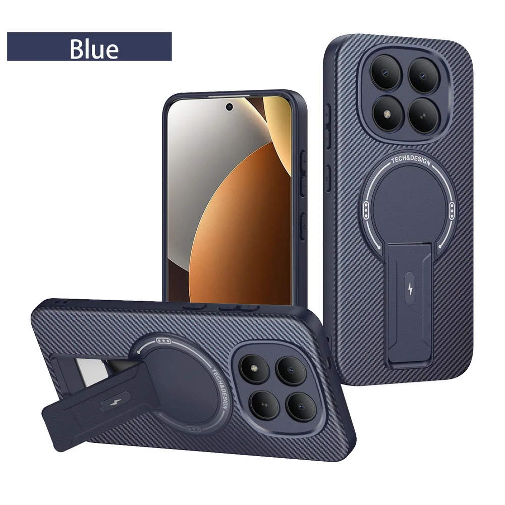 Carbon Fiber Magnetic Ring Stand Holder Case - Invisible Design Cover