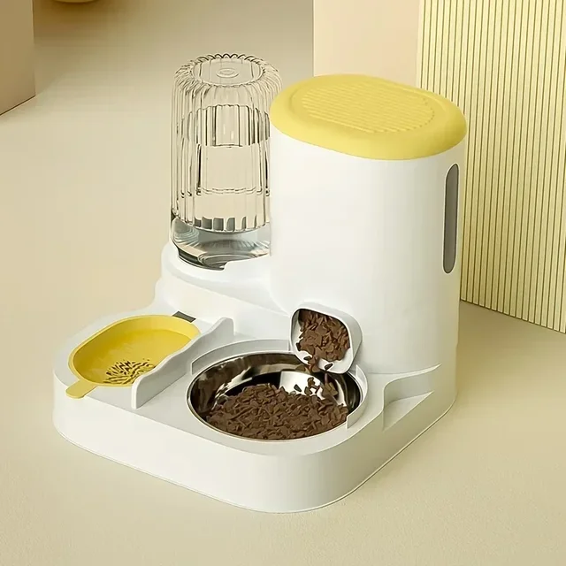 Automatic Cat Feeder and Water Dispenser Non-Electric Easy-Clean Large Capacity Pet Feeding Station for Cats and Small Dogs 1