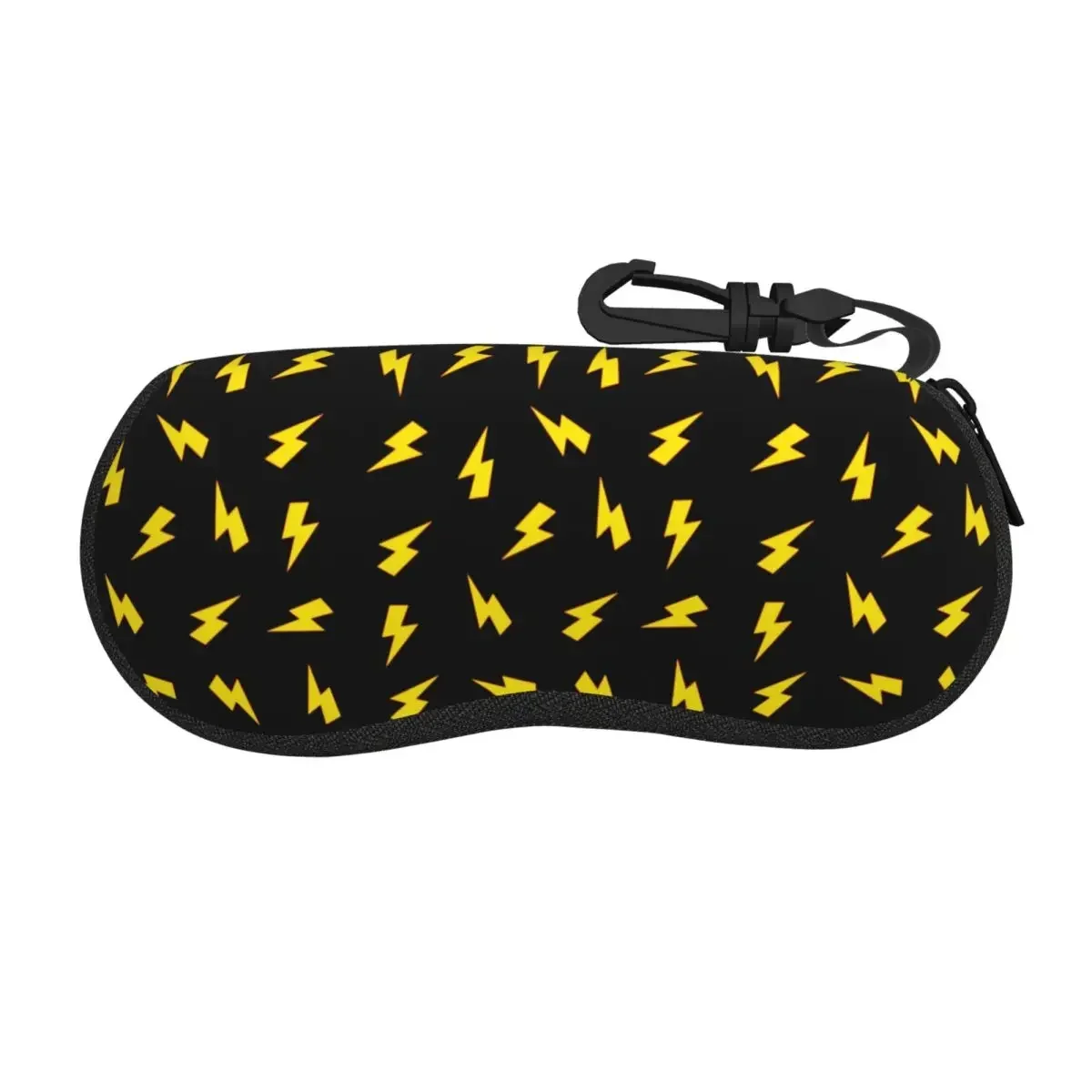 Yellow Lightning Bolts On Red Thunder Bolt Shell Glasses Case Protector Sunglasses Box Women Men Soft Eyeglasses Bag Pouch