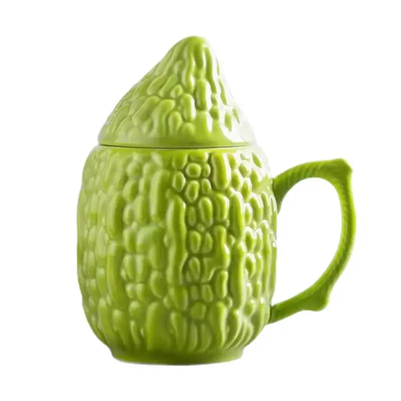 

Veggie Brew Ceramic Mug Unique Bitter Gourd Drinkware Bitter Gourd Vegetable Coffee Cup Greenery Charm Funny Bitter Milk storage