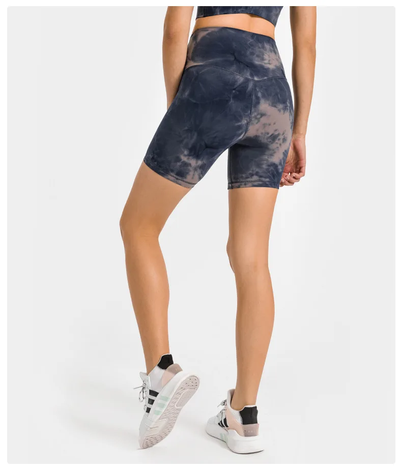 Solid Color Women Sports Shorts Sexy Printing Soft High Waist Fitness Yoga Short Cycling Train Gym Workout Tight Athletic Clothe