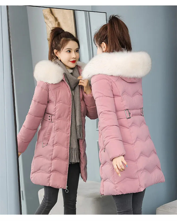 Winter Down Cotton Coat Women 2022 New Korean Version Temperament Slim Mid-length Jacket Hooded Thickened Warm Jackets N1578 long down coat womens