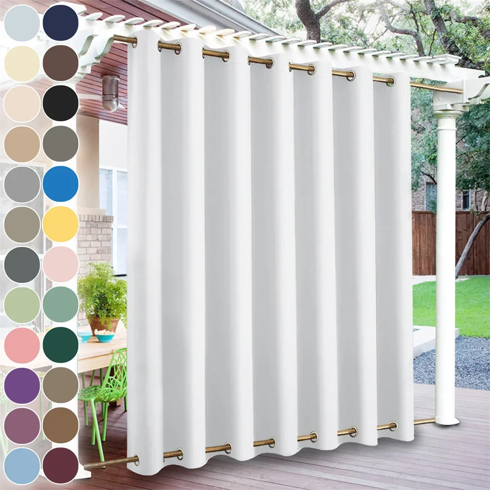 

Waterproof Curtain Colorful Blackout Outdoor Curtains Top and Bottom Grommets Decoration for Window/Living Room/Garden/Kitchen