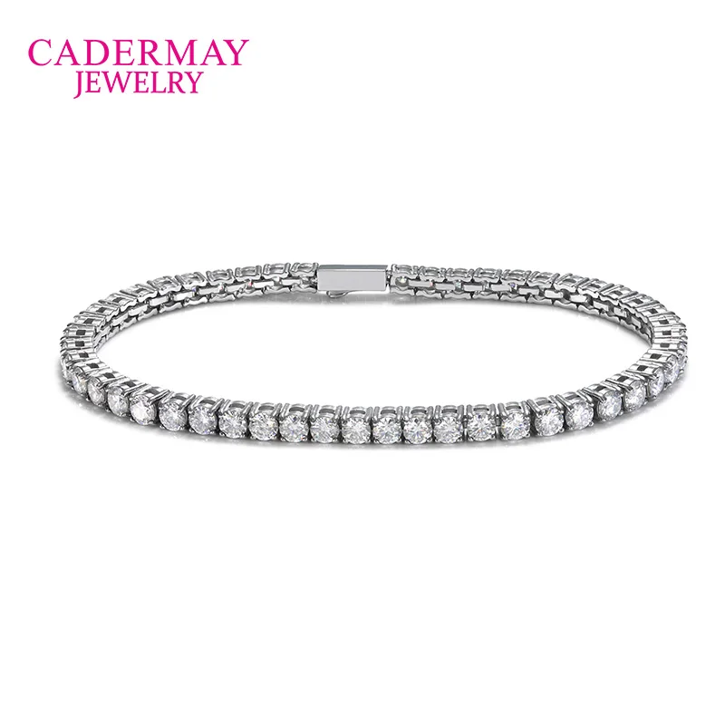 In Stock 3mm Stainless Steel Pass Diamond Tester VVS Moissanite Tennis Bracelet 3mm DEF Moissanite Iced Out Bracelet