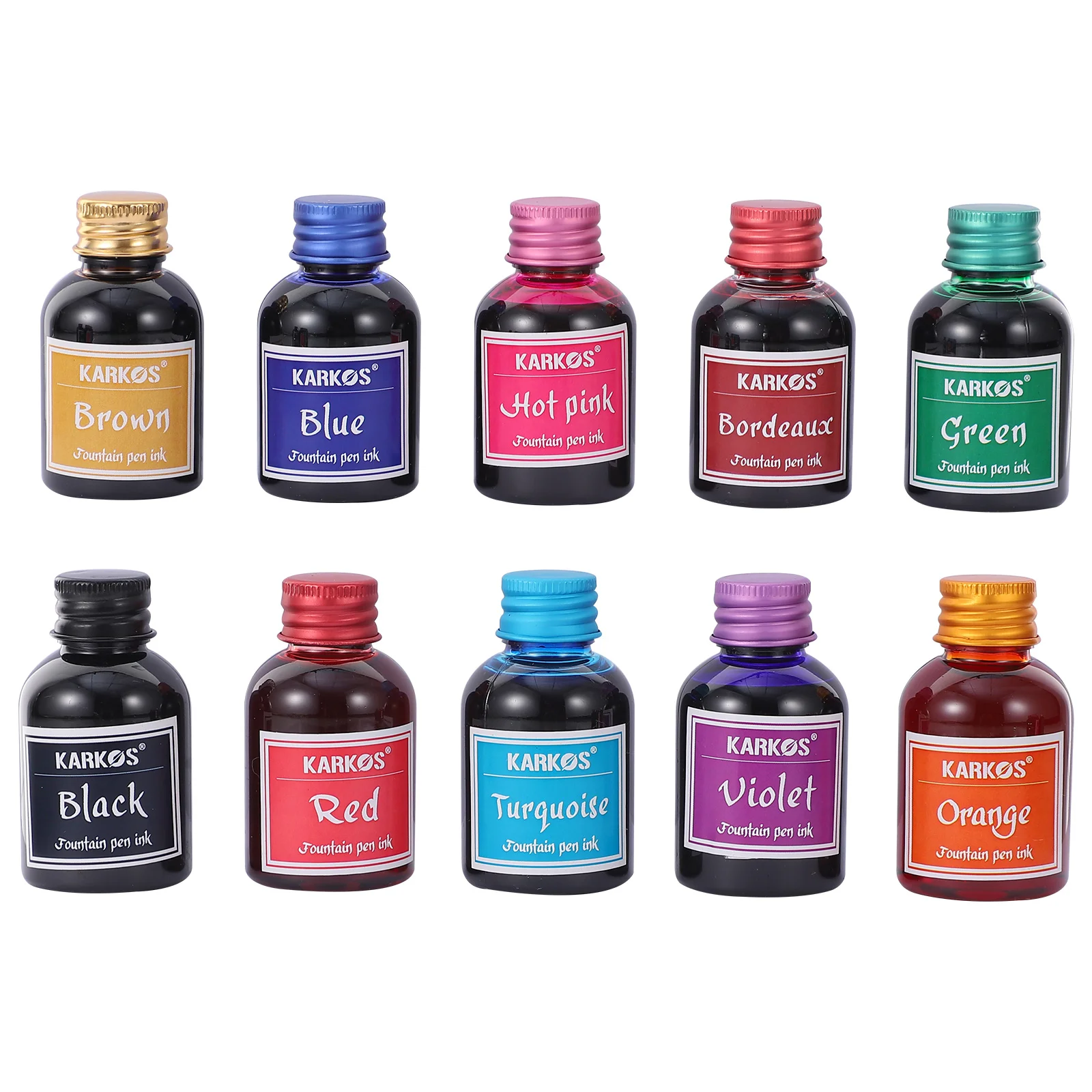 

10 Bottles Drawing Pen Fountain Non Carbon Ink Colorful Glass Guache Ink